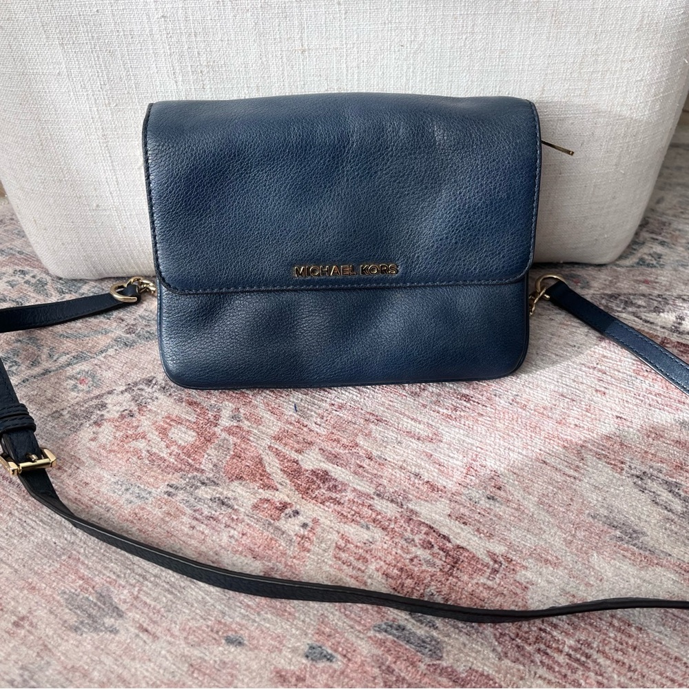 Michael Kors Midnight Blue Leather Crossbody